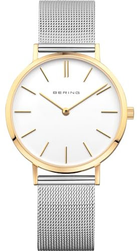 BERING Damen Analog Quarz Uhr mit Edelstahl Armband 14134-010