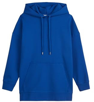 Marc O'Polo Damen Hoodie aus Bio-Baumwolle Relaxed Fit, Blau (Shiny Blue), M