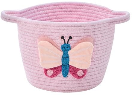 Farfalla Baby Handmade Storage Basket - Cute Scatola di Stoccaggio Del Giocattolo Animale Con Maniglie,Baby Shower e cestino Regalo Della Decorazione Della Stanza Dei Bambini(Rosa)