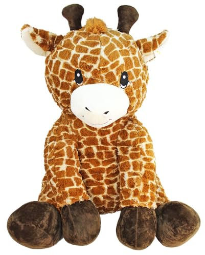 BEMIRO Giraffe Kuscheltier XXL – 70 cm, flauschig weich, gestickte Augen, mit Schlaufe zum Aufhängen