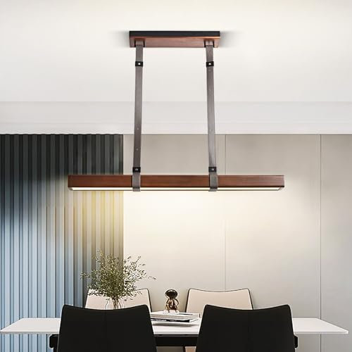 RRBEST Lámpara Colgante LED Moderna, Regulable Lampara Colgante Isla Cocina, 3000K–6000K Lampara Lineal LED, Lámpara Colgante Comedor Con Mando a Distancia, Para Cocina Oficina