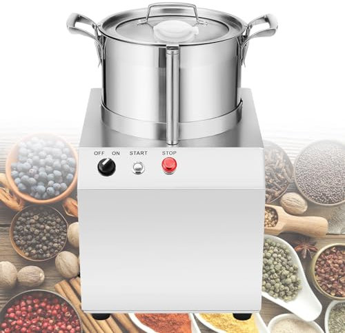 vnmudzeo Herramienta Cortadora AutomáTica De Alimentos De 1400 RPM,Picadora De Carne EléCtrica Comercial De Acero Inoxidable De 4,3 Qt,220V
