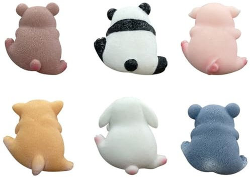 6 Pcs Cute Animal Figurine Computer Monitor Decor, Car Central Control Screen and TV Decorations, Animal Figurines Mascot for Home Office Decoration