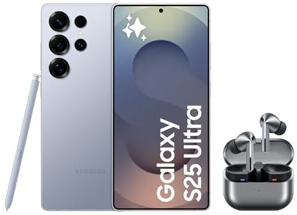 SAMSUNG Galaxy S25 Ultra 1TB Titanio Azul + Galaxy Buds3 Pro - Móvil con IA, Galaxy AI, Dual SIM con Auriculares inalámbricos