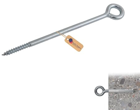 GeZu Impex 4 x Ringschraube Schaft Ø12 mm Länge 230 mm Galvanisch Verzinkt Gerüstöse Augenschraube Gerüstverankerung