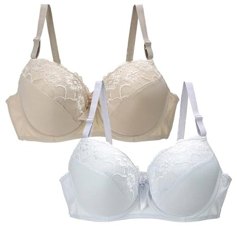 DFSDJEUW Plus Size Nursing Bra 2 Pack Bras for Women Plus Size Push Up Underwire Comfort Wireless Seamless Multipack Bralette Sexy Padded Lace Bras Soft Full Coverage Liquidation+pallets Blue 38E