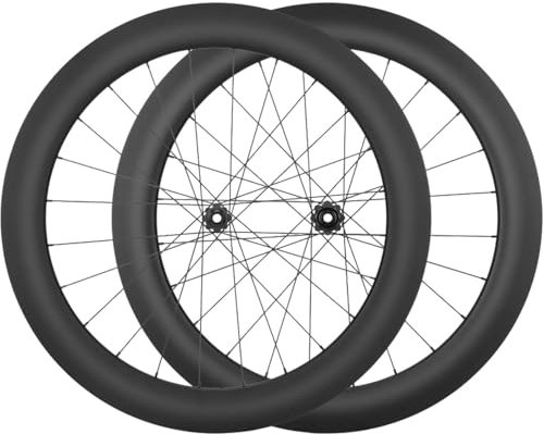 Set Di Ruote For Bici Da Corsa In Fibra Di Carbonio 700C, Altezza 28/32/35/38/42/45/50/55/60/65/73MM, Perno Passante, Freno A Disco Con Bloccaggio Centrale, Mozzi 24H For Cassetta A 8/9/10/11/12 Veloc