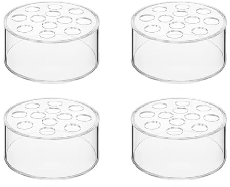 NONDK 4 Pack Acrylic Flower Vase Round, Clear Vase, Flower Vases for Centerpieces, Floral Low Vases for Dining Table Reception