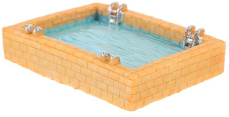 Veemoon Decorazione Piscina per Casa delle Bambole in Resina, Mini Piscina Estiva Compatta per Mobili in Miniatura, Accessorio per Scene di Giardino delle Fate e Giochi Creativi