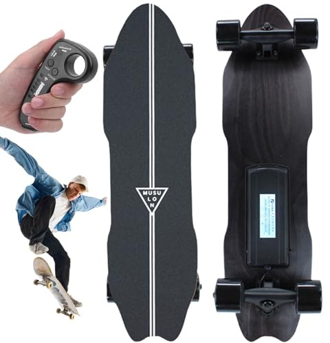 Elektrisches Skateboard mit 2 x 400 w Motor,83 cm e-Board mit Fernbedienung,40 km/h höchstgeschwindigkeit,8-lagiges Deck,elektrisches Longboard für anfänger Single-Drive-8km