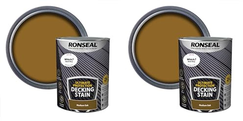 Ronseal Ultimate Protection Decking Stain Medium Oak 5L (Pack of 2)