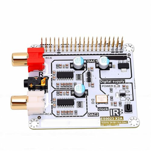 LICAEVEY Dual Chip I2S Soundkarten-Erweiterungskarte mit 192 kHz 24 Bit Digital-Analog-Wandler, für 4B 3B+ 3B 3A 2B Zero 2W