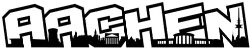 Samunshi® Wandtattoo Aachen Schriftzug Skyline Wandsticker schwarz