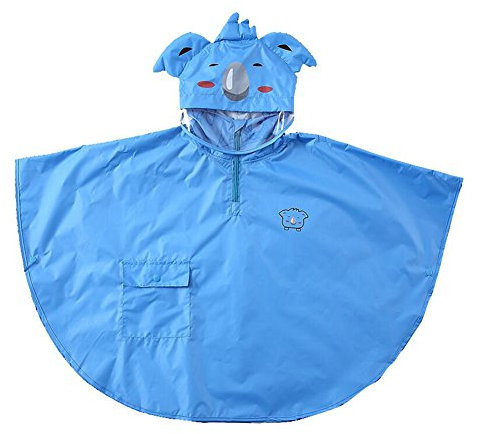 mama stadt Kinder Regenponcho Unisex Regencape Mädchen Jungen 100% Regensichere Regen Poncho Regenmantel Regenjacke Kinder Wasserdicht Atmungsaktiv, Blauer Koala/L (4-6 Jahre)