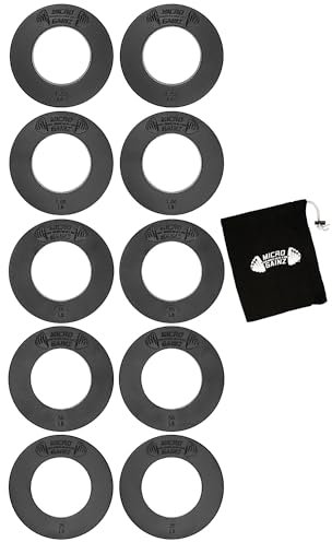 Micro Gainz Calibrated Fractional Weight Plate Set of .25LB-.50LB-.75LB-1LB-1.25LB Plates(10 Plate Set) w/Bag-Designed For Olympic Barbells, Strength Training & Micro Loading, Made in USA