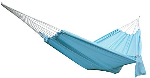 Fannyfuny Hängematte 200kg belastbar 200 x 140 cm/ 78.7X 55 inch, Hängestuhl Hängesessel Hängeschaukel Canvas Hängesitz Holz Querstrebe Indoor Outdoor atmungsaktiv Camping Garten Tuchhängematte