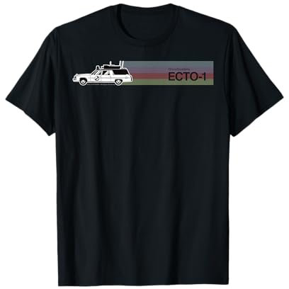 Ghostbusters ECTO-1 Colorful Striped Rainbow Portrait T-Shirt