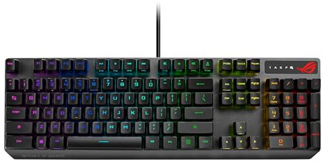 ASUS ROG Strix Scope RX - Clavier mécanique-optique AZERTY pour les joueurs FPS, switches exclusifs ROG RX, Aura Sync RGB, IP56, USB 2.0 et revêtement supérieur en alliage d’aluminium