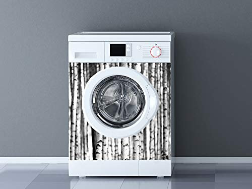 Vinilo para Lavadoras Árboles Blanco y Negro | Varias Medidas 70x70cm | Adhesivo Resistente y de Fácil Aplicación | Pegatina Adhesiva Decorativa de Diseño Profesional