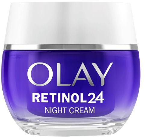Olay Retinol 24 Night Cream Face Moisturiser - Anti-Aging Skincare with Antioxidant Vitamin E, Overnight Face Cream that Smooths, Renews, and Hydrates, 50ml