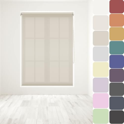Straight Edge Dim-Out Roller Blind - Easy Fit Home Office - 60cm Width x 160cm Width Drop - Cappuccino