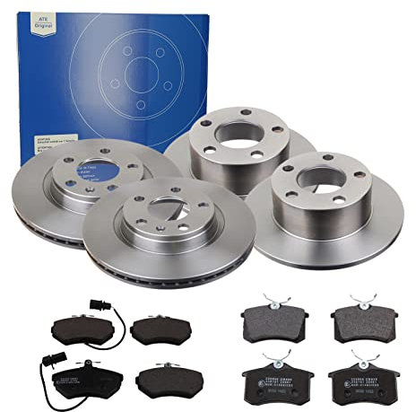 ATE Bremsen-Set 2 Bremsscheiben + Bremsbeläge Einbau Vorne Hinten Bremsscheiben-Set Scheibenbremsen passend für VW Passat Variant 3B5