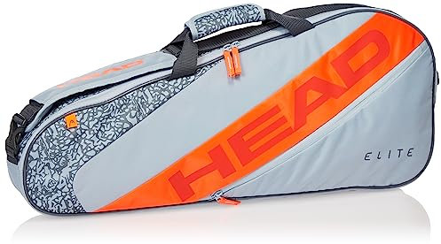 HEAD Unisex – Erwachsene Elite Tennistasche, grau/orange, 12R