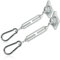 com-four® 6-teiliges Sonnenschutz/Sonnensegel Befestigungs-Set - Montage Zubehör mit Wandhalterung, Karabiner und Spannschraube - verzinkt (06-teilig - Befestigung verzinkt)