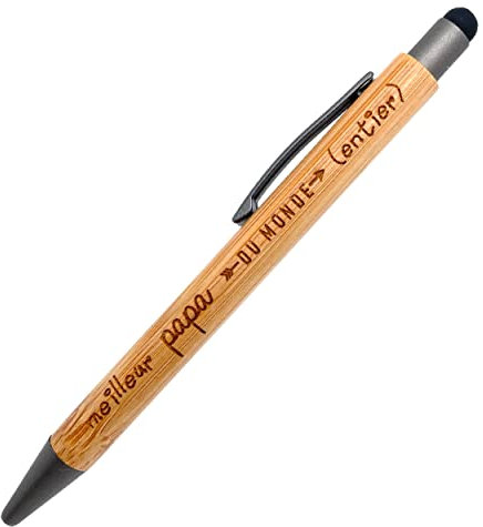 ERNESTINE - Touchstift mit Gravur Je t'aime - Geschenk zum Vatertag und Anlass - Geschenk für Opa und Papa - Geschenkidee für Herren zum Geburtstag und zur Geburt - Ankündigung der Schwangerschaft