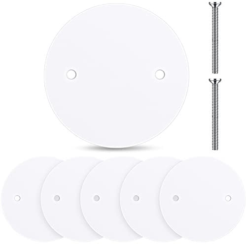 Plastic Flat Blank Plate Wall Hole Cover Ceiling Cover Plate, Outlet Cover, Electrical Box Cover with M3.5 Screws for Ceiling Fan Light Switch Junction Box (26 Pcs, 5 Inch in Diameter)