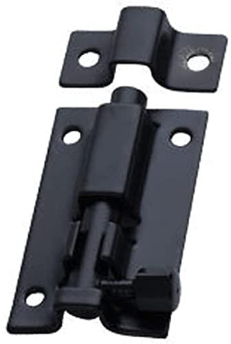 2 inch Stainless Steel Square Door Latch Bolt Securing Internal Door Latches Bolts for Bedrooms, Bathroom Toilet Gate and Wooden Doors Matte Black