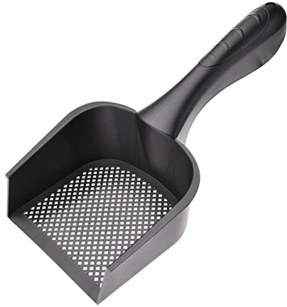 QOTSTEOS Cat Litter Scooper with Deep Shovel and Small Holes, Fine Litter Scooper Cleaning Tool Pet Supply for Cat Owners for Kitty Dog Rabbit Sifter Scooper(Black)