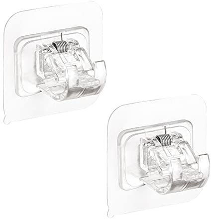 Luckxing 2 Pezzi Supporto per Bastone per Autoadesivo, Autoadesiva Staffa per Asta Tende Supporti per Ganci per Tendaggi Supporto per Asta di Fissaggio Staffe da Parete di per Uso da Casa Bagn