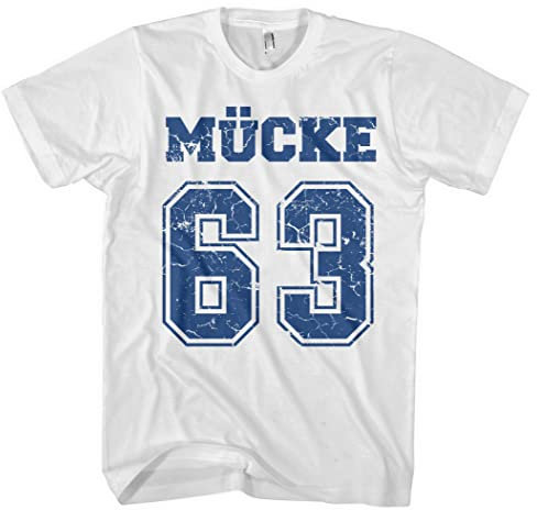 Mücke 63 Herren T-Shirt | Football Shirt Kult Weltkulturerbe | M1 Weiß (XL)