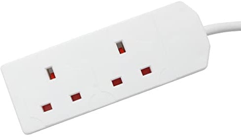 1ABOVE 2 Gang 2m Extension Lead/UK Pin Plug and Cable/Multi Socket Mains Strip for Home and Office (2 GANG 5 M)