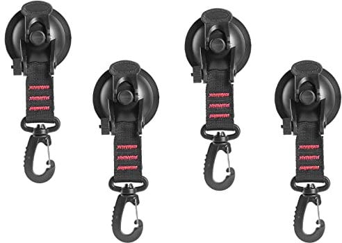 Tiutgen 4pcs Heavy Duty Suction Cup with D Ring 360° Rotating Camping Suction Hooks Car Suction Cups Anchor for Awning Vacuum Van Truck Boat Tarp Home Hold Up to 22 lbs /10kg