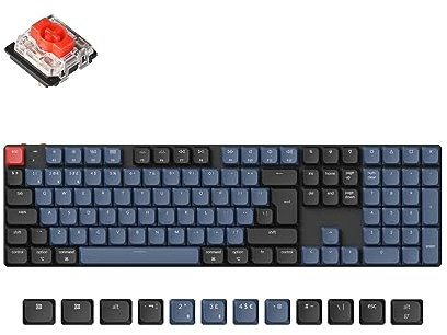 Keychron K5 Pro QMK/VIA Custom Wireless Mechanical Keyboard, Hot-swappable Ultra-Slim Full Size ISO-UK-Layout Programmable Bluetooth/Wired RGB Backlit Low Profile Gateron Red Switch for Mac Windows