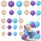 Gyufise 30Pcs Balls Cake Toppers Ball Cake Picks Ball Shaped Cupcake Toppers Foam Balls Cake Topper Insert Mini Balloons Cake Decorations for Baby Shower Birthday Party Supplies Khaki Purple Deep Blue
