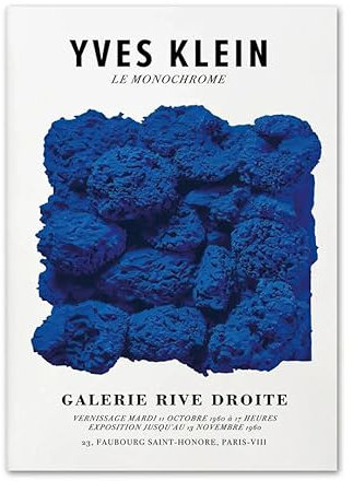 IPUDIS Yves Klein Blaue Poster Yves Klein Le Monochrome Leinwandmalerei Yves Klein Wandkunst Yves Klein Drucke für Wohnkultur Bilder 50x70cm Ohne Rahmen