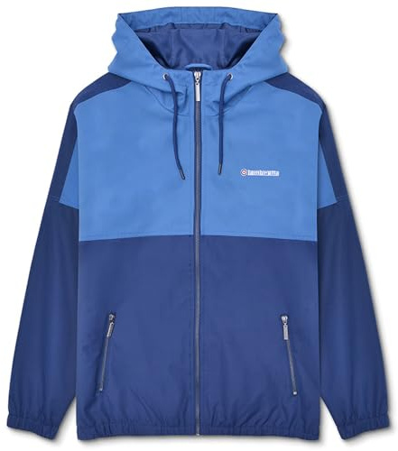 Lambretta Mens Contrast Panel Hooded Jacket - Navy/Dark Blue - XL
