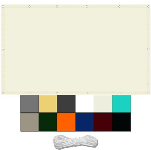 Toile D'ombrage Pergola Filet 2.4 x 8 m UV Protection avec Oeillets Tissu Polyester Multi Couleur et Taille Voile d'ombrage pour Terrass fête activités Potager, Ivoire