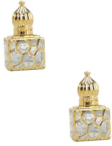 FRCOLOR Lot de 2 rouleaux de flacon à bille galvanisé, flacons de en verre opaque, flacons de arabe, flacons , petit flacon de