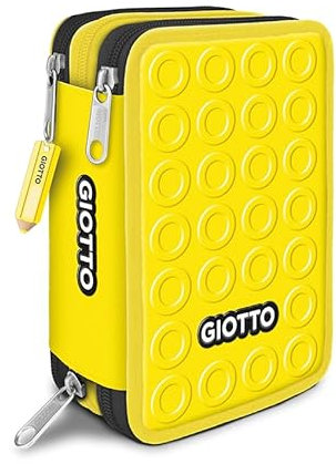 Giotto Stilnovo Federmäppchen mit 3 Reißverschlüssen, Gelb