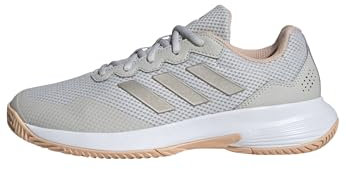 adidas Damen Gamecourt 2.0 Tennis Shoes, Grey one/Cyber met./Powder Coral, 38 2/3 EU