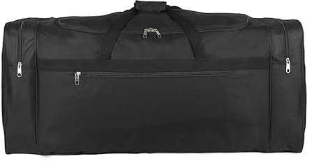 Plegable Bolsa de Viaje Extra Grande de Mano Equipaje Equipado Weekender Tela Multi Bolsillos Hombro 90 * 40 * 40 cm Capacidad de 144L XXL (Black)