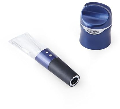 Rabbit Aerate and Preserve Wine Set, Wine/Champagne Sealer and Super Aerator (Blue), Standard