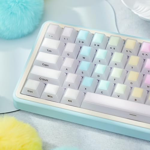 Womier Keycaps Keyboard for Long Nails, Clear Jelly Keycaps 60 75 100 Percent, Cherry Profile Cute Key Cap Set for Cherry MX, Kailh, Outemu, Gateron Mechanical Keyboard