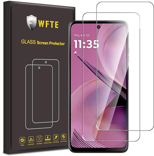 WFTE [2-Pack Screen Protector for Motorola Moto G55 5G,Anti-Scratch,High Transparency,Anti-fingerprint,Bubble-Free,Dust-Free Premium Tempered Glass Screen Protector For Motorola G55