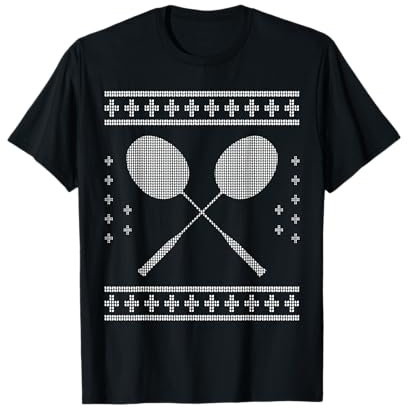 Badminton Weihnachten Design Ugly Christmas Badmintonspieler T-Shirt