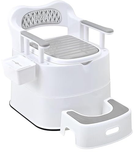 QJWM Tragbarer Toilettenstuhl Toilettenstuhl Mit Fußstütze Mobile Toilette Für Drinnen Und Draußen Für Behinderte Und Ältere Menschen A